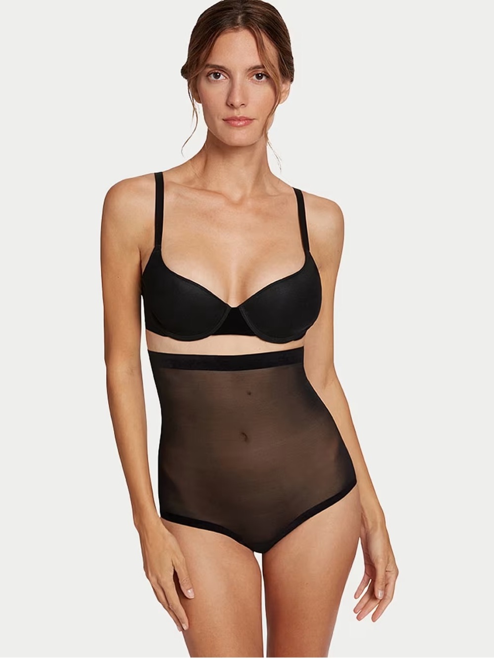 Wolford Tulle Control Panty High Waist Black Sz 8